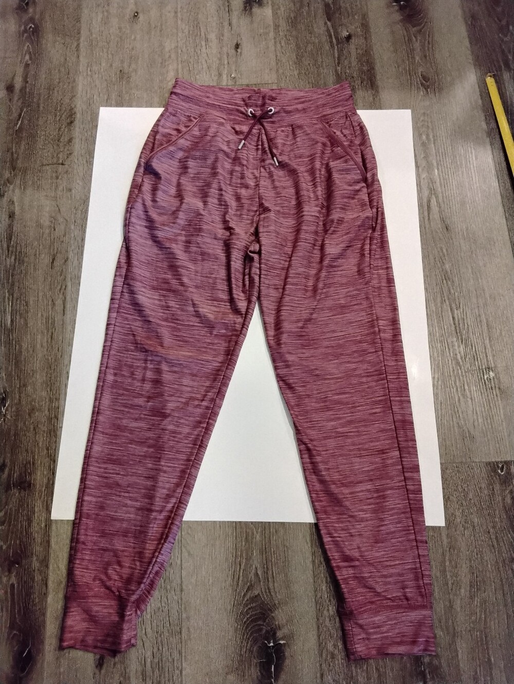 Girl's All In Motion Marled Jogger Pants - Mauve Drawstring Waist